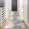 Modern Grey Hallway Runner Rug, Non-Slip Washable Area Rug for Kitchen Floor, Corridor, Bedroom, Living Room, Entryway Carpet Runner Mat 60x150cm (Size : 2.3 ft x 6.6 ft) view 3
