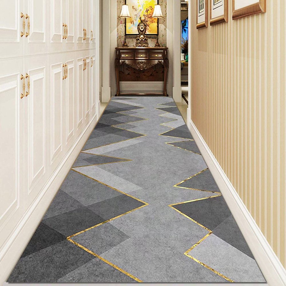 Grey Hallway Runner Rug Non Slip Entryway Long Carpet Runner Corridor/Bedroom/Living Room Area Rug 100cm/1.5m/2m/2.5m/300cm/350cm/4m/5m/6m Length (Size : 2 ft x 6.6 ft)