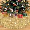 36 Inch Christmas Tree Skirt Gold Sparkly Sequins Christmas Tree Skirt Soft Velvet Xmas Tree Skirt Unique Christmas Decor for All Seasons Round Sequined Tree Blanket Shiny Gold Christmas Tree Base view 1