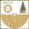 36 Inch Christmas Tree Skirt Gold Sparkly Sequins Christmas Tree Skirt Soft Velvet Xmas Tree Skirt Unique Christmas Decor for All Seasons Round Sequined Tree Blanket Shiny Gold Christmas Tree Base view 2