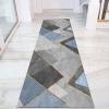 GRAPKS Modern Grey Blue Narrow Runner Rug for Corridor Passage 1m/2m/3m/4m/5m/6m Extra Long Hallway Caepet Runner, Rubber Backed Floor Non-Slip Mats (Size : 2 ft x 13.1 ft) view 1