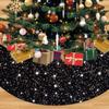Black Christmas Tree Skirt 46 Inch Sequined Christmas Tree Skirt Soft Velour Halloween Tree Skirt Mat Sparkle Tree Decoration for Christmas Family Reunion Round Tree Cover Skirt Glittery Tree Blanket view 1