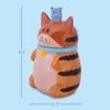 100 North Dolomite Ceramic 10 x 6.3 Everyday Cookie & Candy Jar with Airtight Lid: Perfect for Kitchen Canisters, Pet Treat Containers & Decorative Storage, Orange Tabby Striped Cat and Mouse view 2