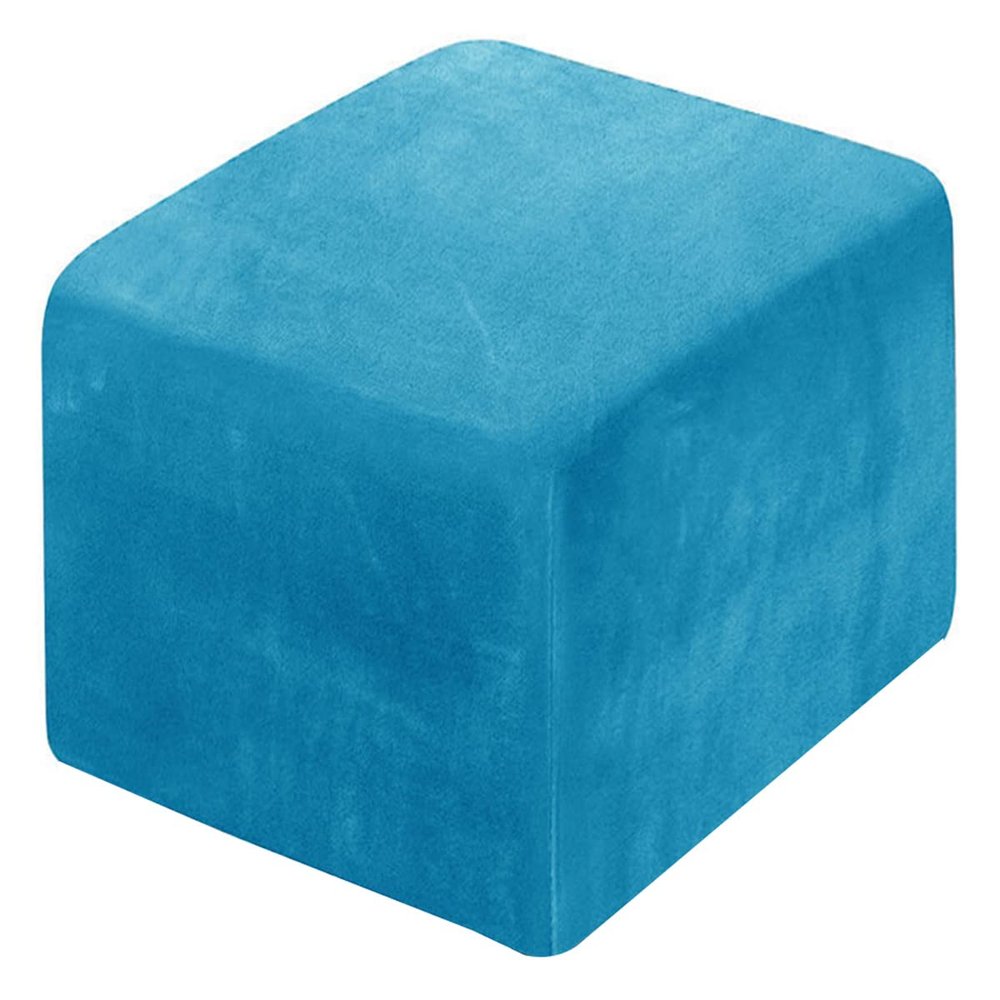 XGANGM Velvet Ottoman Cover Slipcover Small Square Round 40x40/45x45 /50x50cm Stretch Pouffe Cover Storage Footstool Cover Furniture Protector Washable,Squarea,40x35cm