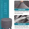 XGANGM Velvet Ottoman Cover Slipcover Small Square Round 40x40/45x45 /50x50cm Stretch Pouffe Cover Storage Footstool Cover Furniture Protector Washable,Squarea,40x35cm view 3