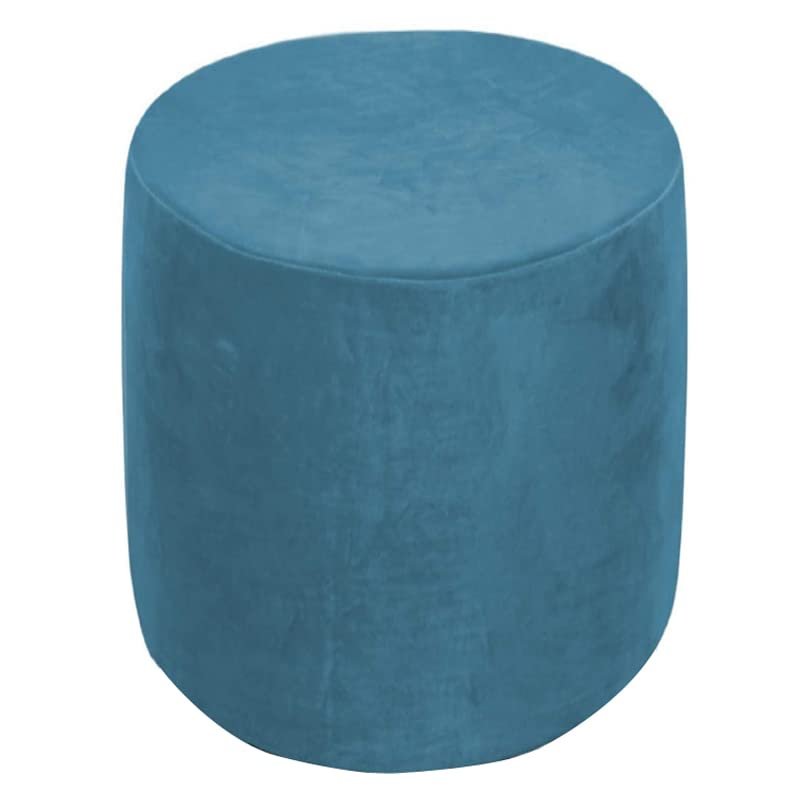 XGANGM Velvet Ottoman Cover Slipcover Small Square Round 40x40/45x45 /50x50cm Stretch Pouffe Cover Storage Footstool Cover Furniture Protector Washable,Rounda,40x35cm