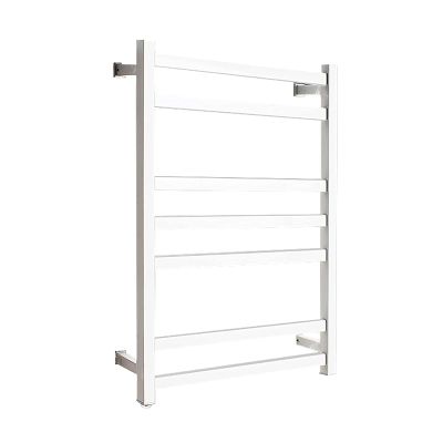 KLZUOPT Heated Towel Warmer Racks Wall Mounted Electric Towel Warmer with 7 Square Bars Electric Towel Rack Stainless Steel Heated Towel Rails, 80W Low Power Consumption,White,Hardwired