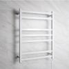 KLZUOPT Heated Towel Warmer Racks Wall Mounted Electric Towel Warmer with 7 Square Bars Electric Towel Rack Stainless Steel Heated Towel Rails, 80W Low Power Consumption,White,Hardwired view 3
