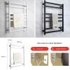 KLZUOPT Heated Towel Warmer Racks Wall Mounted Electric Towel Warmer with 7 Square Bars Electric Towel Rack Stainless Steel Heated Towel Rails, 80W Low Power Consumption,White,Hardwired view 4