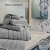 Anne Klein 6-Piece Reverie Towel Set, 2 Bath Towels, 2 Hand Towels, 2 Wash Cloths, 100% Cotton, Light Grey view 4