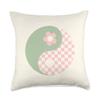 Danish Pastel Aesthetic Ying Yang Flower Yin Yang Throw Pillow view 1