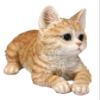 5" Orange Tabby Kitty Real Looking Laying Down Cat Collection Figurine view 4