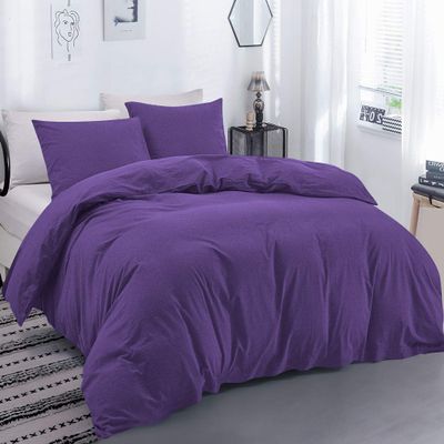 All Star Linen 100% Organic 1 Pieces Super King Duvet Cover Set Zipper & Closure Purple Comforter Cover Super King 120x120