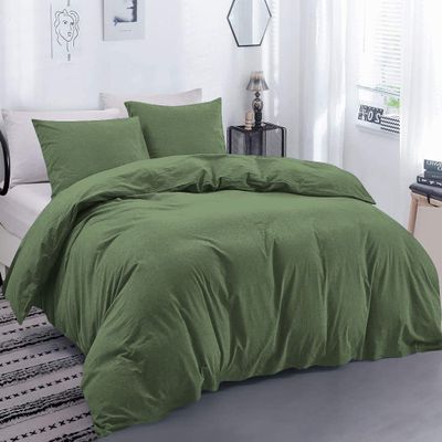 All Star Linen 100% Organic 1 Pieces Super King Duvet Cover Set Zipper & Closure Sage Green Comforter Cover Super King 120x120