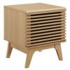 Modway Render Mid-Century Modern 19" Vinyl Record Display Stand in Oak view 1