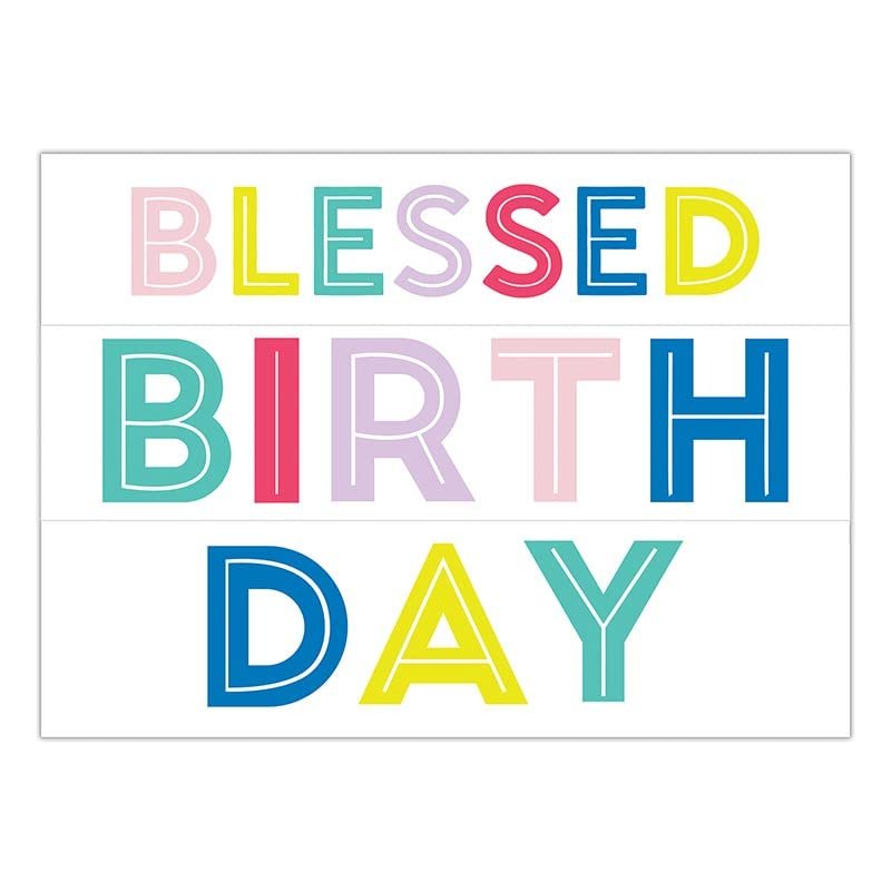 Creative Brands Faithworks-Colorful Reusable Adhesive Wall Decal, 28 x 20-Inch, Blessed Birthday