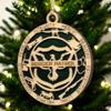 3" Handcrafted Wooden Border Patrol Christmas Ornament with Solid Background - Customized Holiday Decor to Honor Border Patrol Agents view 2