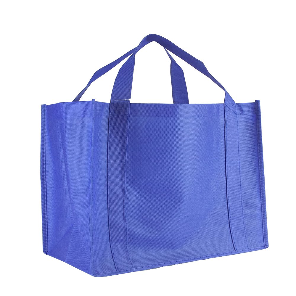New York XPress Reusable, Recyclable, Non Woven Shopping Bags, Stand Up Bottom (100pk-Blue)