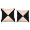 4 Black and Beige Abstract Triangle Design Throw Pillow view 3