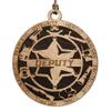 3" Handcrafted Wooden Deputy Christmas Ornament with Solid Background and 6-Point Star Badge - Custom Law Enforcement Holiday Dcor view 1