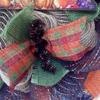 Festival of Colors Deco Mesh Autumn Wreath with Adorable Squirrel Handmade Deco Mesh. Available in 24 inch and 28 inch diameters view 4