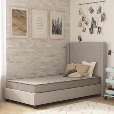 BizChair 6 Inch CertiPUR-US Certified Spring Mattress, Twin Mattress in a Box