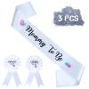 HAPPYLAND Gender Reveal Decorations Sash and Tinplate Badge Mommy to Be and Daddy to Be Baby Shower view 1
