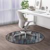 Teal Purple GreyRound mat Washable Desk Chair Mats Blue Grey Rustic Planks Barn House Wood Hardwood Floor Multi-Purpose Soft Mats for Gaming Rolling Chair/Living Room/Study Wooden Diameter 43.3 in view 2
