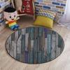 Teal Purple GreyRound mat Washable Desk Chair Mats Blue Grey Rustic Planks Barn House Wood Hardwood Floor Multi-Purpose Soft Mats for Gaming Rolling Chair/Living Room/Study Wooden Diameter 43.3 in view 4