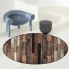 BrownOffice Home Chair Mat Gaming Computer Rolling Chair Mats Brown Old Hardwood Floor Plank Natural Rural Graphic Anti-Slip Hardwood Floor Mats Carpeted Floor Protector Mats Wooden Diameter 39.3 in view 1