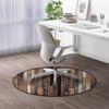 BrownOffice Home Chair Mat Gaming Computer Rolling Chair Mats Brown Old Hardwood Floor Plank Natural Rural Graphic Anti-Slip Hardwood Floor Mats Carpeted Floor Protector Mats Wooden Diameter 39.3 in view 2