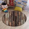 BrownOffice Home Chair Mat Gaming Computer Rolling Chair Mats Brown Old Hardwood Floor Plank Natural Rural Graphic Anti-Slip Hardwood Floor Mats Carpeted Floor Protector Mats Wooden Diameter 39.3 in view 4