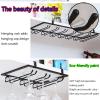 7 slots Wine Glasses Rack, hanging Stemware Hanger, Under Cabinet glassware Organizer, Wine Glass Storage Hanger, Ideal for kitchen, living room, bar (Color : Gold) view 3