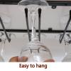 7 slots Wine Glasses Rack, hanging Stemware Hanger, Under Cabinet glassware Organizer, Wine Glass Storage Hanger, Ideal for kitchen, living room, bar (Color : Gold) view 4
