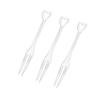 Honbay 200PCS Transparent White Disposable Fruit Forks Dessert Forks Cake Forks Appetizer Forks Plastic Cocktail Picks Sticks Cute Heart Shaped Food Picks view 1