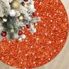 36 Inch Christmas Tree Skirt Sequin Burnt Orange Xmas Tree Skirt Halloween Christmas Tree Skirts Shimmer Tree Skirts Christmas Decoration Sparkle Tree Base Cover for Christmas Halloween Party Decor view 1