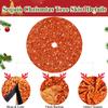 36 Inch Christmas Tree Skirt Sequin Burnt Orange Xmas Tree Skirt Halloween Christmas Tree Skirts Shimmer Tree Skirts Christmas Decoration Sparkle Tree Base Cover for Christmas Halloween Party Decor view 3
