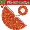 36 Inch Christmas Tree Skirt Sequin Burnt Orange Xmas Tree Skirt Halloween Christmas Tree Skirts Shimmer Tree Skirts Christmas Decoration Sparkle Tree Base Cover for Christmas Halloween Party Decor view 4
