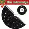 Christmas Tree Skirt 46 Inch Black Xmas Tree Skirt Soft Fabric Tree Skirts Christmas Decorations for Halloween New Year Round Velvet Tree Cover Skirt Sequin Metallic Tree Floor Base Luxury Tree Mat view 2