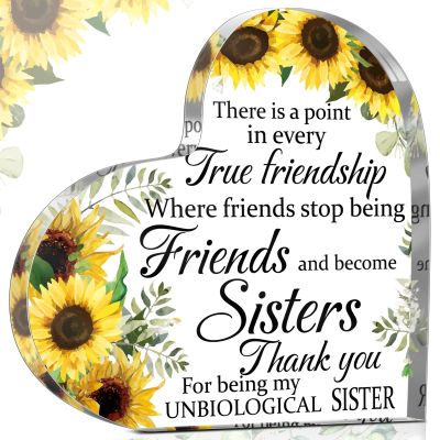 Spiareal Friends Gifts for Women Friendship Graduation Plaque Best Flower Sister Birthday Bestie Thank You Gift for Teacher Mom Female Acrylic Friendship(Fresh Style)