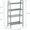 Fadidio Garage Shelf Storage Ladder Shelf Rack 4-Tier Metal Bookcase Storage Rack Shelves 46 Leaning Shelf Mesh Deck for Bathroom Living Room Display Stand Waterproof Outdoor Coat Paint Silver Grey view 3