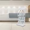 Floor-Standing Magazine Rack, 4-Tier Magazine Newspaper Book Display Rack Simple Iron Literature Display for Home Office Classroom Library, 25.59 x 11.81 x 57.48in (White) view 3