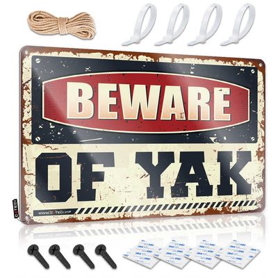 Dont Come in My Room Sign Beware of Yak Metal Sign No Trespassing Signs Metal Auto Alarm Sign ( Size : 20X30CM )