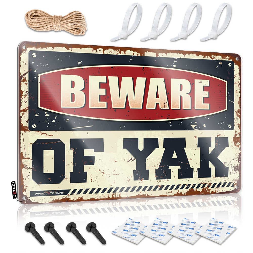 Dont Come in My Room Sign Beware of Yak Metal Sign No Trespassing Signs Metal Auto Alarm Sign ( Size : 20X30CM )