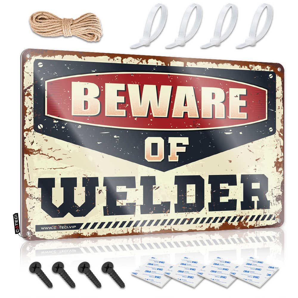 Dont Come in My Room Sign Beware of Welder Metal Sign No Trespassing Signs Metal Auto Alarm Sign ( Size : 20X30CM )