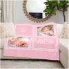 inkArts Baby Girl Gifts Personalized Baby Blanket with 2 Pictures Custom Baby Blankets Customized Receiving Blanket for Girls, 15 Colors Available, 30"x40" view 2