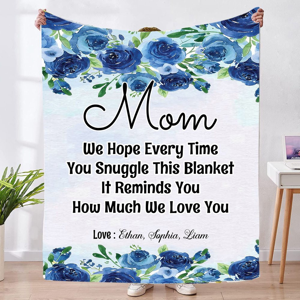 NAZENTI Blankets for Mom, Personalized Gifts for Mom for Christmas Mothers Day Custom Mom Gifts Mom Birthday Gifts for Mom from Daughter Son, Mom Gifts for Mother's Day Throw Fleece Sherpa Blanket