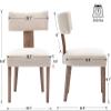 Wahson Farmhouse Dining Chairs Set of 6, Beige Upholstered Mid Century Modern Kitchen Chairs with Natural Wooden Legs, Linen Fabric Dining Chairs with Curved Wingback for Living Room Bedroom view 2