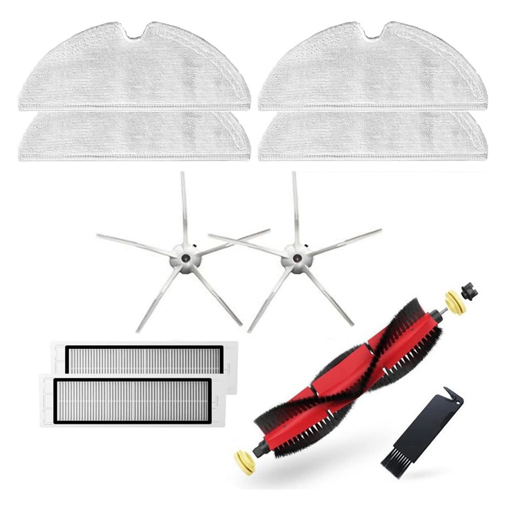 CRNVR Compatible with Roborock 2020 New Detachable Main Brush,5 Arms Silicon Side Brush Roll Brush Compatible with Roborock S6 S50 S5max S6 MaxV S4 E4 (Color : Pack v5 White)