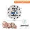 Gift for Camping Lovers Happy Camper Wooden Wall Clock Cute Airstream Camper Travel Trailer Round Clock Battery Operated Silent 10-Inch Non Ticking Clock for Living Room, Kitchen, Home, Bathroom view 2